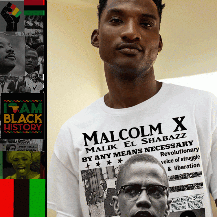 Black History Month t shirt Malcolm X