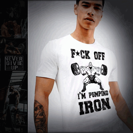 Workout Tee Shirt pumping iron