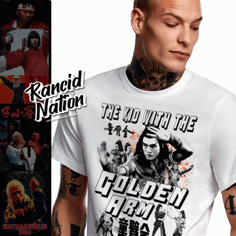 kung fu t shirt golden arms