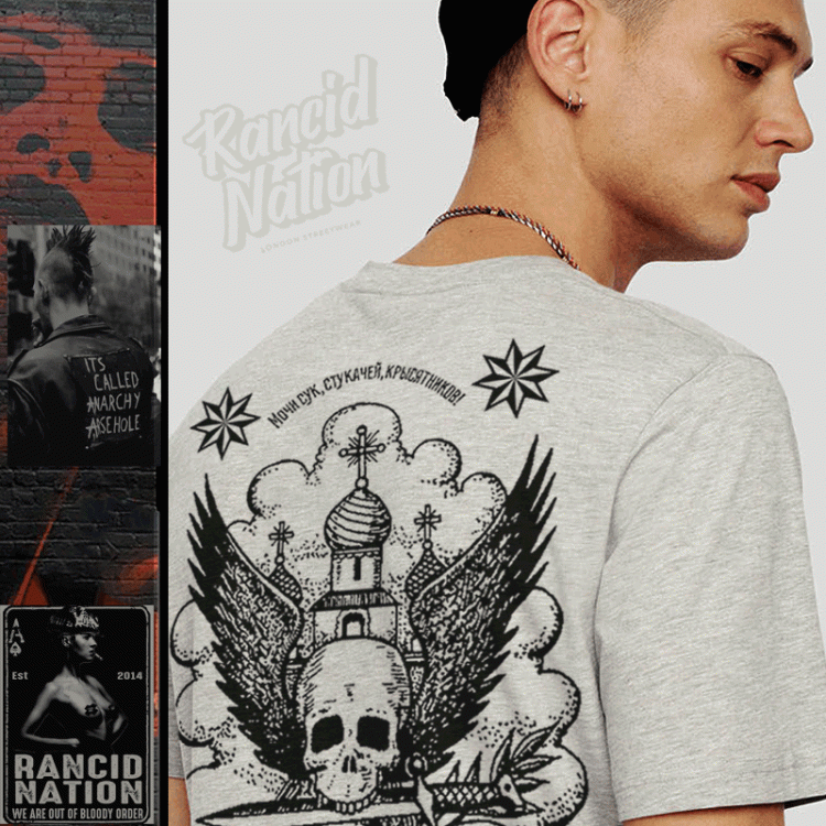 Russian Prison Tattoo Shirt skull and cathedral